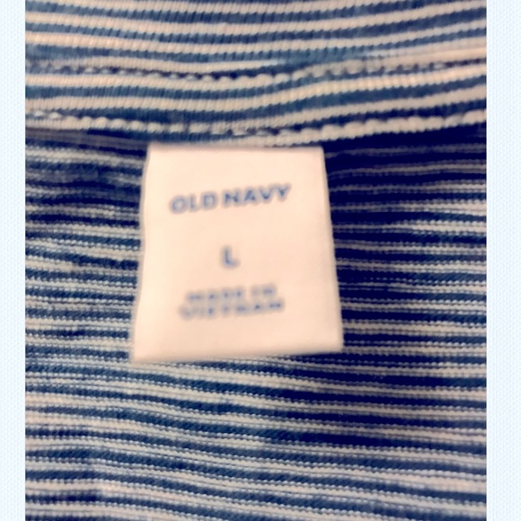 NWT OLD NAVY Women’s T-Shirt Dress, blue and white striped, short sleeve, sz L - Picture 4 of 5